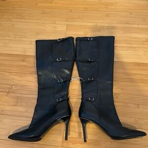 Black leather knee high Ralph lauren boots